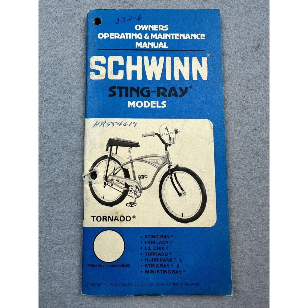 Vintage 1976 Schwinn Sting-Ray Owners Manual Tornado Fair Lady FastBack Junior